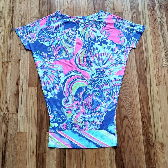 Lilly Pulitzer Lowe Dress Coastal Retreat Blue Pink Yellow White Short Mini S - Picture 11 of 16